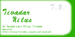 tivadar milus business card